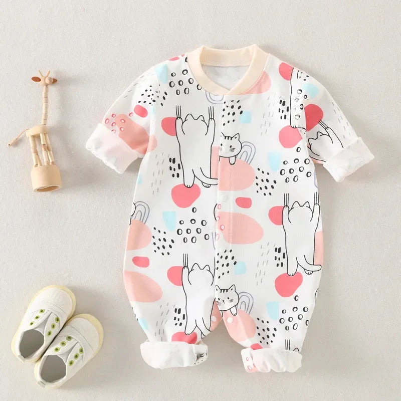 Baby Bodysuit Cotton Print Long Sleeve Boys and Girls Infant Comfort Creeper