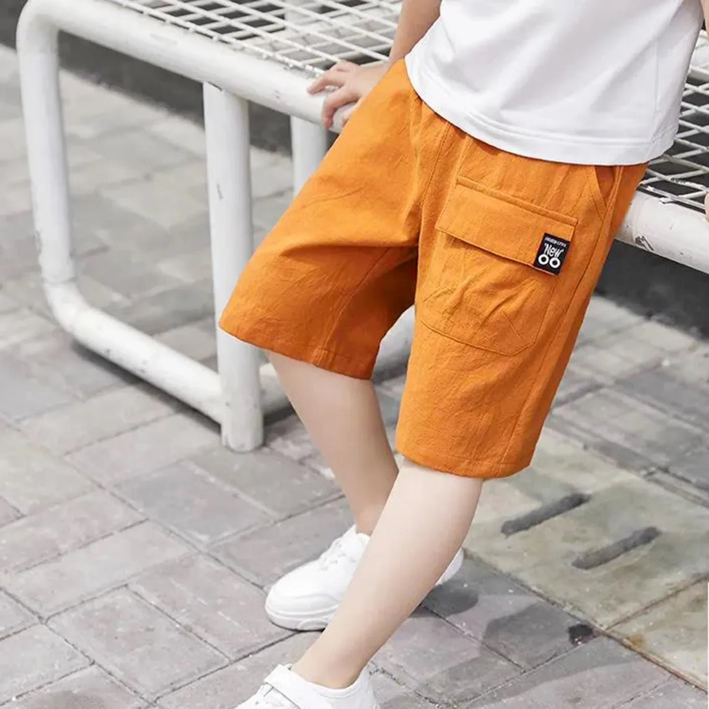 Boys Shorts With Pocket Spring Summer Shorts Cotton Elastic Waist Fashion Short Pants