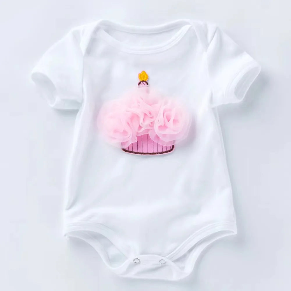 Baby Girls Cotton Rompers 1st Birthday Party Costumes Newborn Cotton Jumpsuit