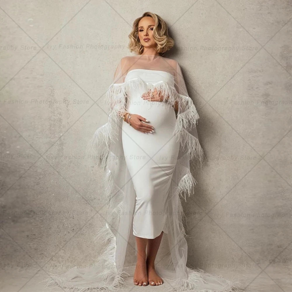 Maternity Gown For Photo Shoot Transparent Tulle Cloak Shawl Clothing Accessories