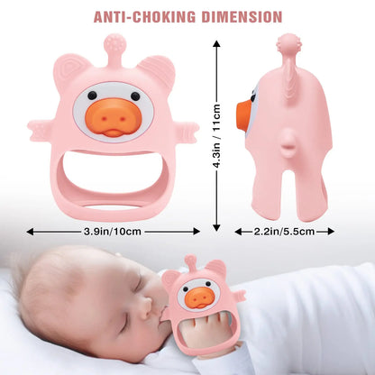 Baby Teething Toys Silicone Teethers for Babies BPA Free Pig Chew Toy