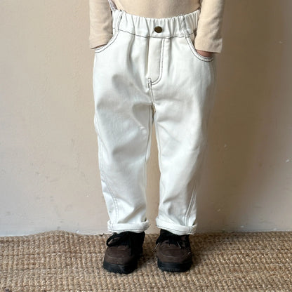 New Children Fleece Trousers Solid Boys Casual Pants Baby Girls Plus Velvet Thick Pants