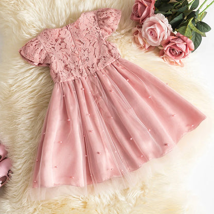 Baby Girls Dress for Summer Flower Lace Vestidos Wedding Party Kids Dresses