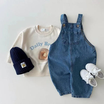 Baby Boy Trousers Solid Infant Denim Overalls For Boys Girls Clothes Kids Pants