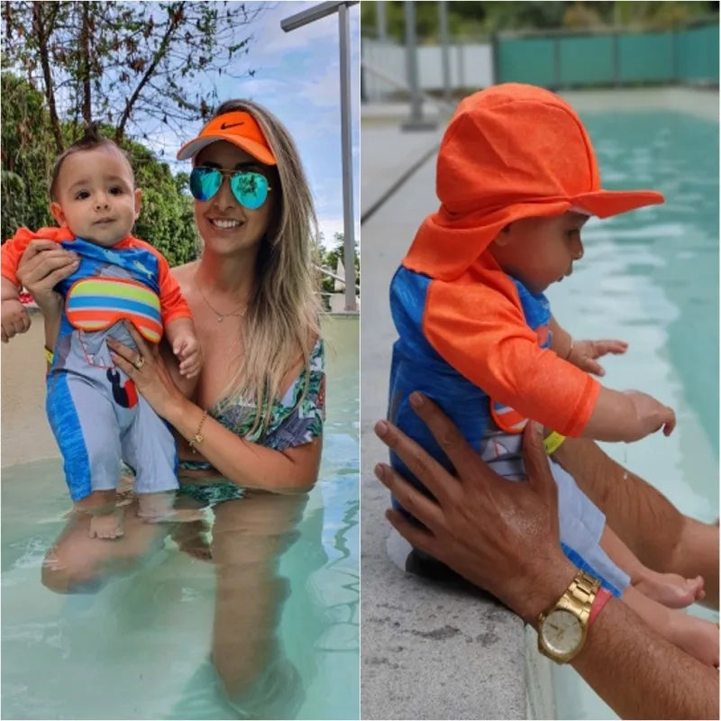 boys girls swimwear with cap surfing Wear swimming suit infant bathing Suit