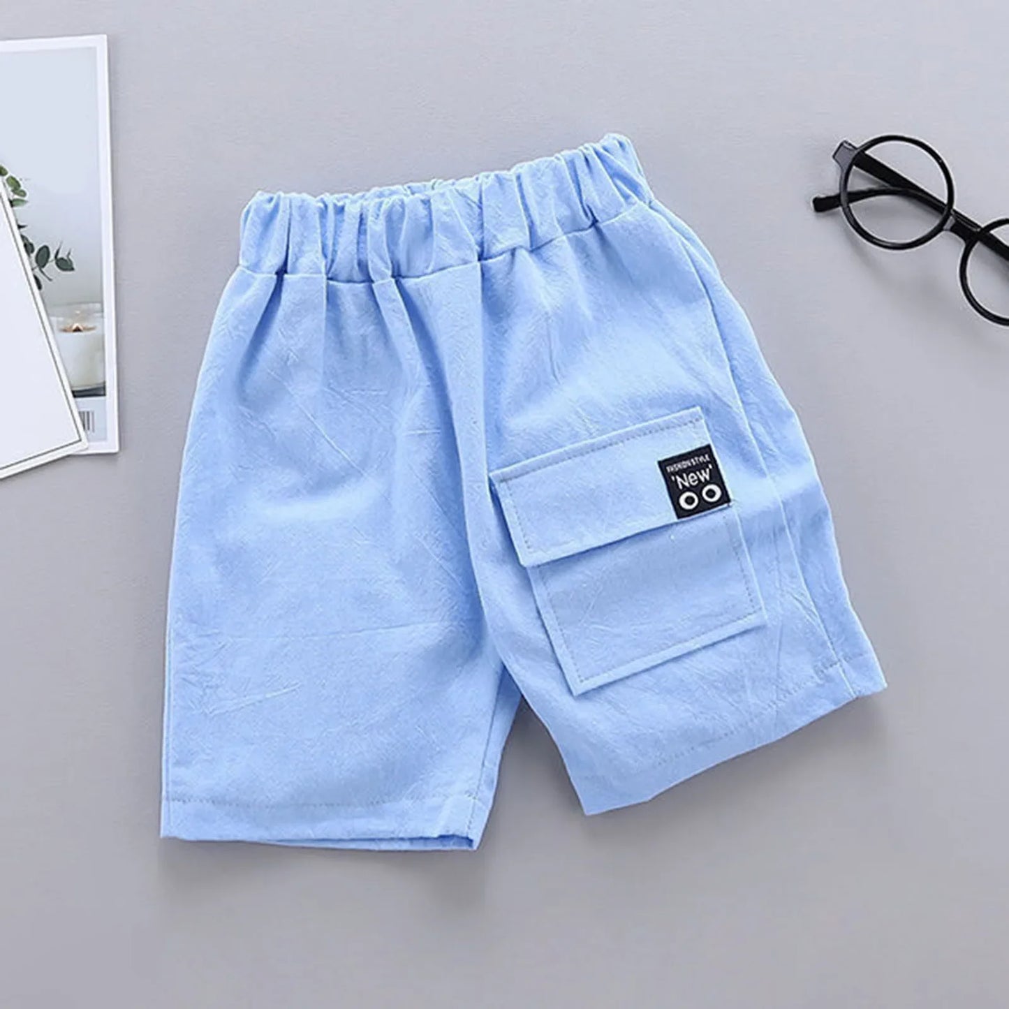 Boys Shorts With Pocket Spring Summer Shorts Cotton Elastic Waist Fashion Short Pants