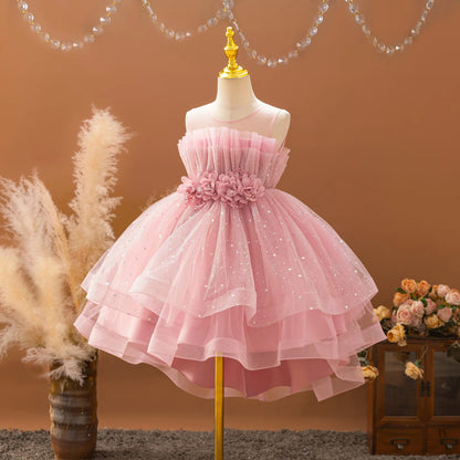 Flower Girl Dresses for Weddings Lace Kids Trailing Elegant Prom Galaxy Children
