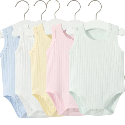 Baby Rompers Round-neck Summer Baby Bodysuit Plain Infant clothes