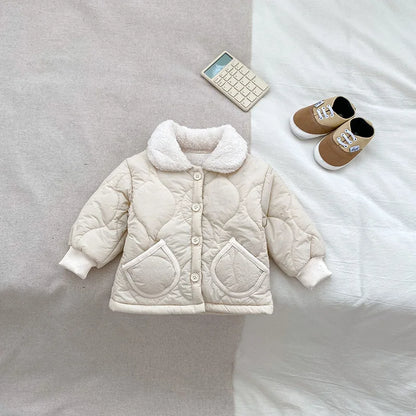 Winter Baby Velvet Hooded Jumpsuit for Boys Girls Outerwear