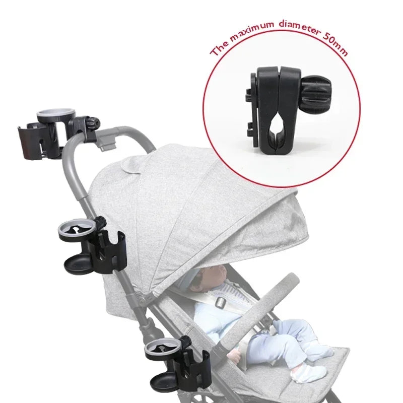 Stroller Cup Holder Phone Support Milk Bottle Drink Cup Holder Conversion 2 Cups