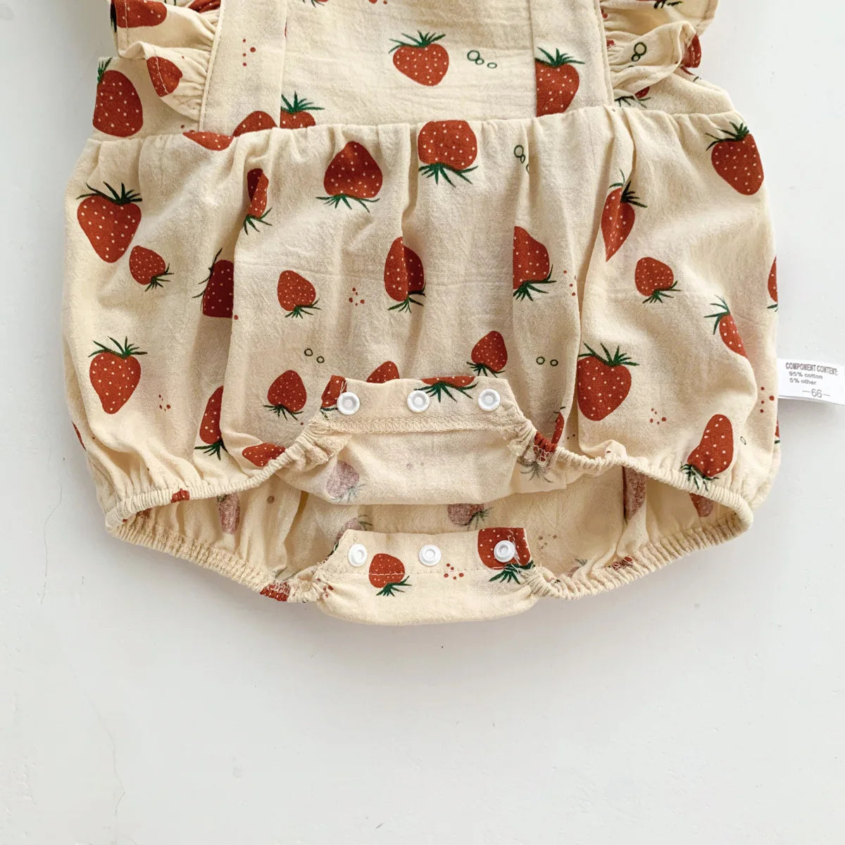 Summer Infant Newborn Princess Fly Sleeve Strawberry Print Outfits Kids