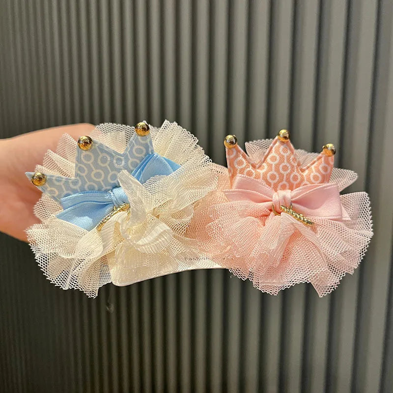 Cute Crown Hair Clips for Girls Fashion Princess Hair Bows Barrettes