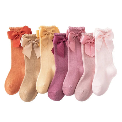 Baby Stuff Girls Solid Color Bow Princess Socks