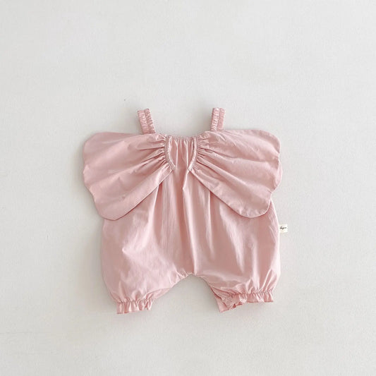 New Solid Girl Infant Angel Wings Overalls Cute Children Suspenders Jumpsuit