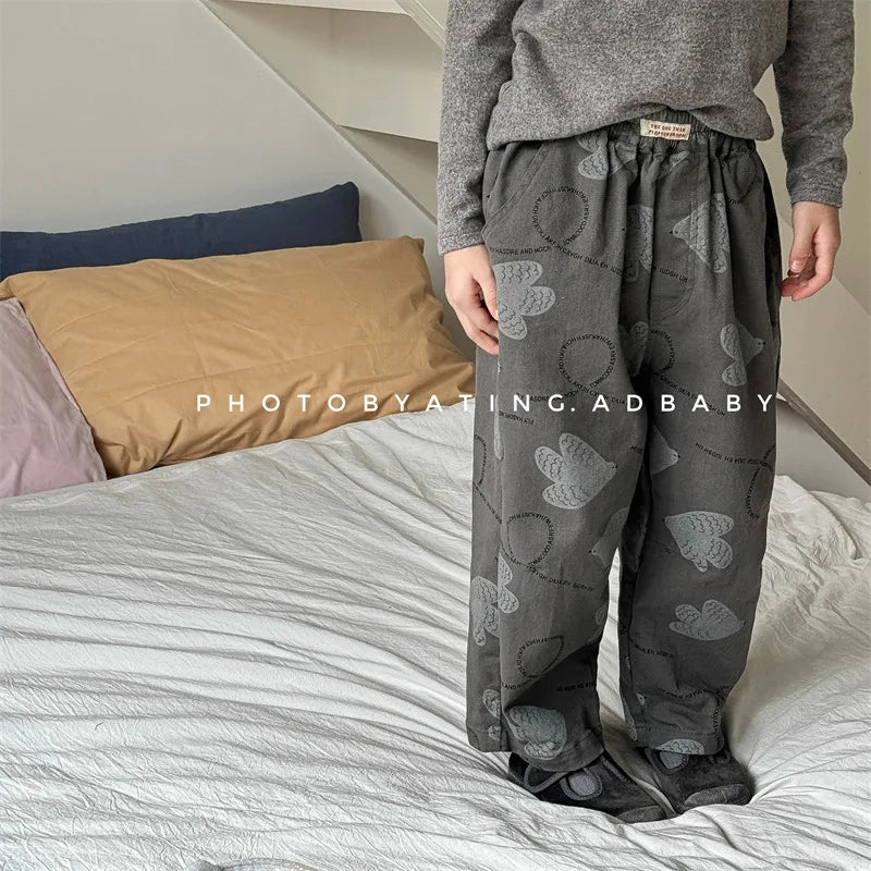 New Children Loose Trousers Girls/Boys Fashion Print Harem Pants