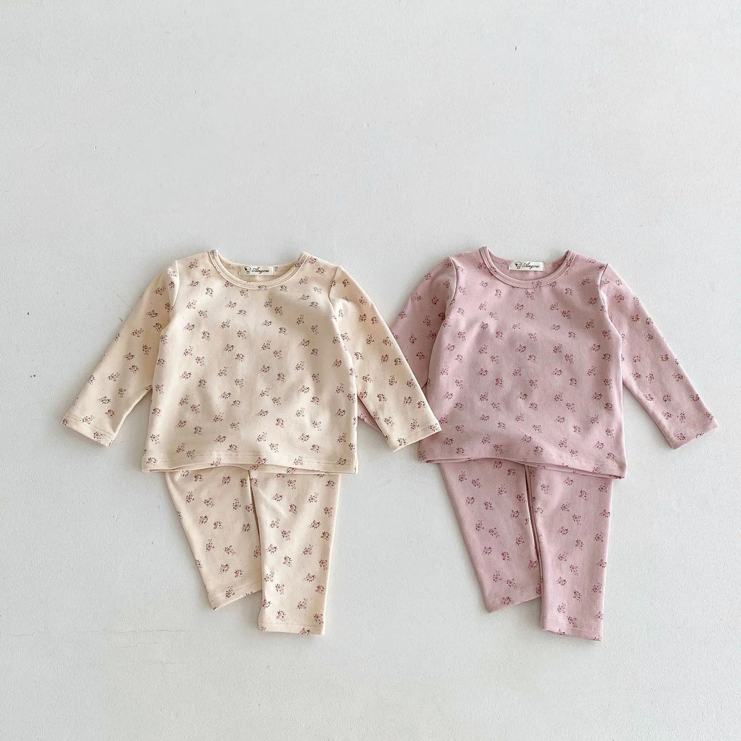 New Baby Cotton Pajamas Set Girls Long Sleeve Tops + Pants 2pcs Suit