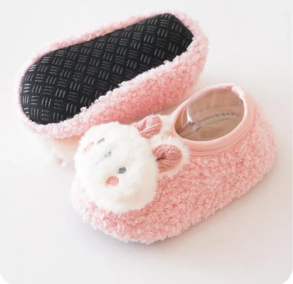 Baby Slippers Toddler Plush Floor Sock Shoes Children Soft Sole Walking Shoes