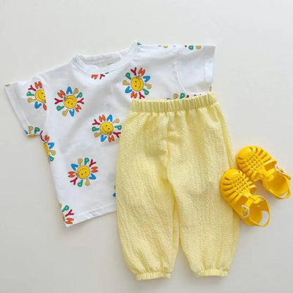 Boy Girl Baby Solid Thin Casual Pants Children Loose Anti-mosquito Pants