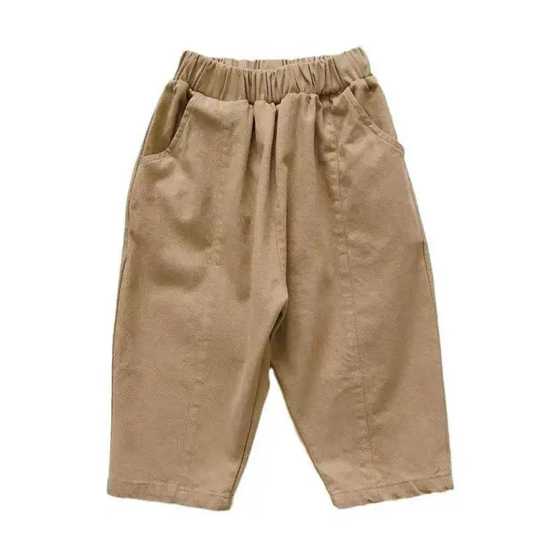 Baby Retro Pocket Dungarees Loose Girl/Boys Children Casual Pants