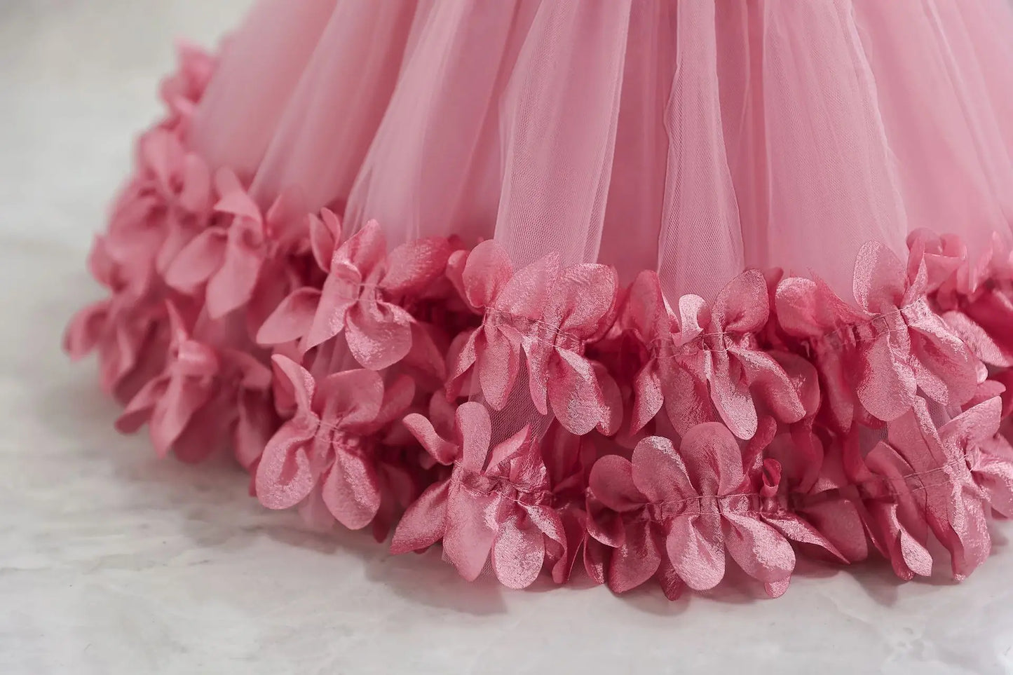 Flower Princess Dress For Girls Cute Bowknot Petal Clothes Baby Girl Gowns