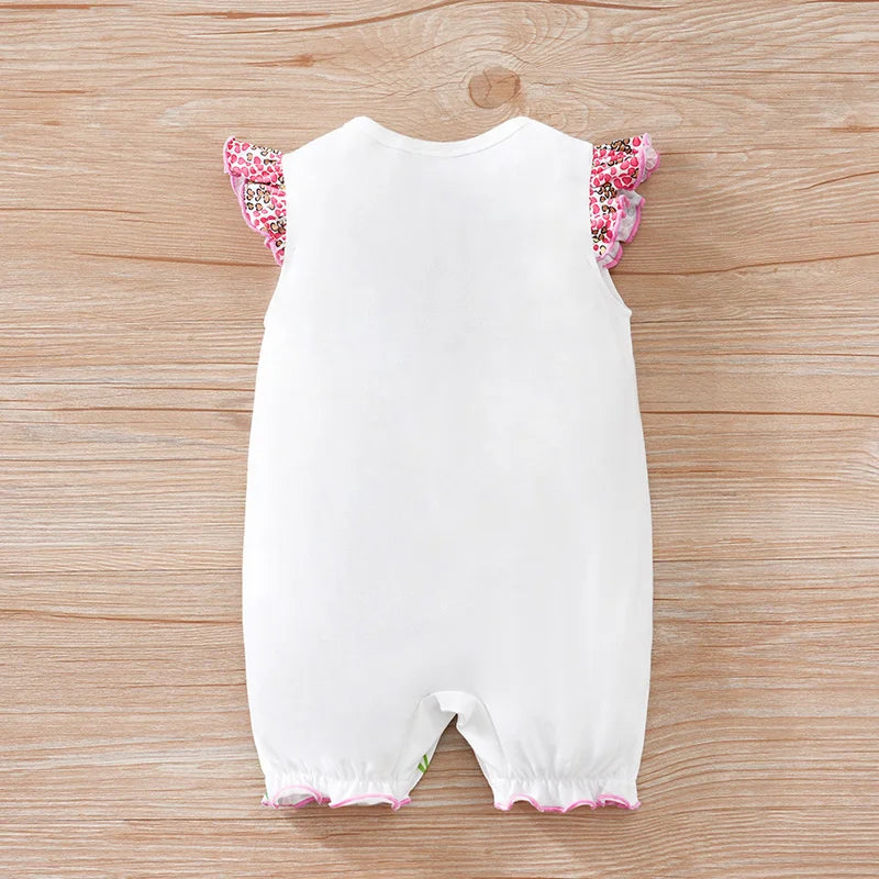 Baby Romper Pink deer print sleeveless One piece For Toddler