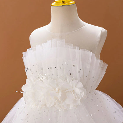 Flower Girl Dresses for Weddings Lace Kids Trailing Elegant Prom Galaxy Children