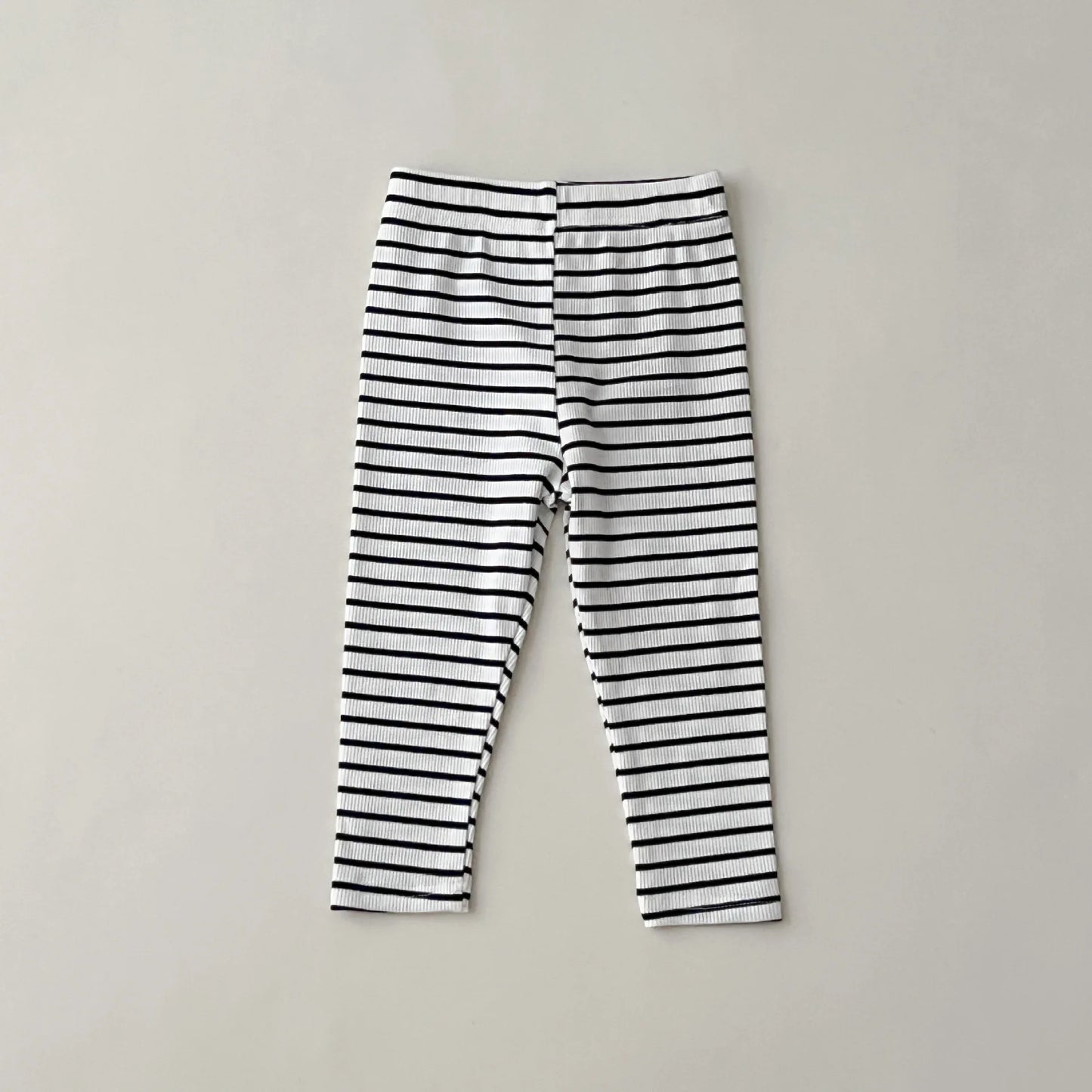 Girl Children Ribbed Solid Simple Leggings Boy Baby Striped Casual Pants