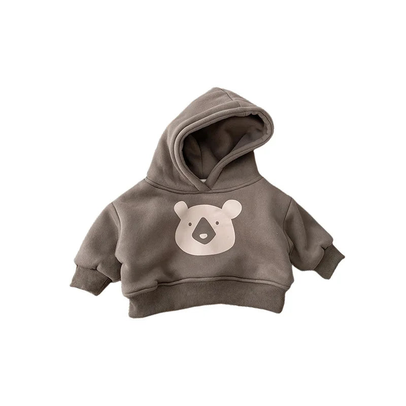 New Baby Fleece Hooded Sweatshirt Cotton Infant Casual Pullover Hoodie