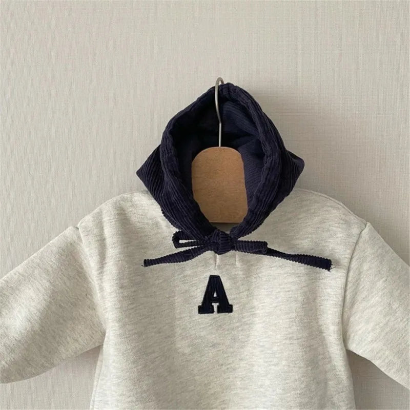 Baby Girl Clothes Toddler Costume Hooded Rompers Letter Embroidery Jumpsuits