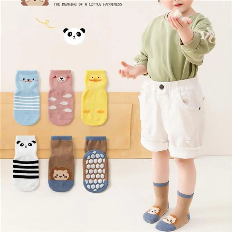 Boys Toddler Cute Cartoon Animal Print Anti-Skid Floors Socks Infant Socks