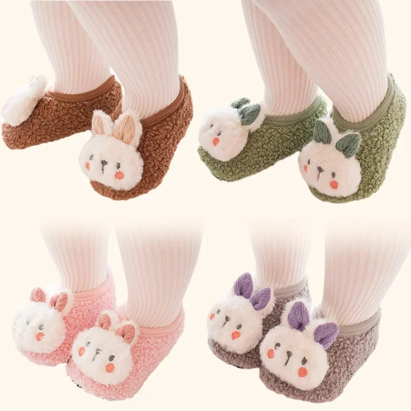 Baby Slippers Toddler Plush Floor Sock Shoes Children Soft Sole Walking Shoes