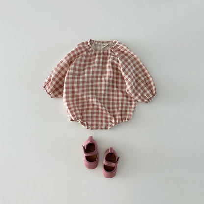 Baby Love Print Casual Comfortable Onesie Newborn Boy Girl Infant Plaid Bodysuit