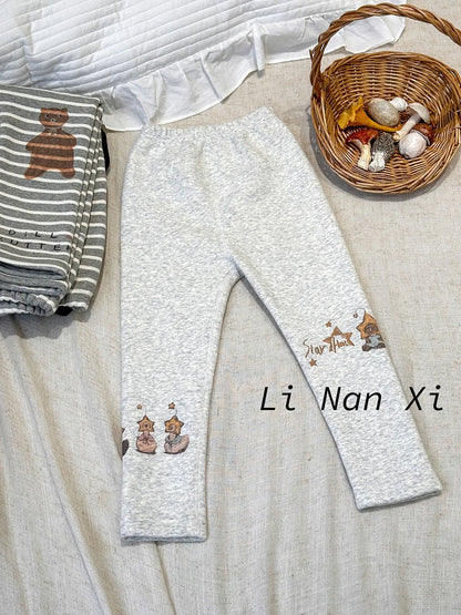 Boys Fleece Thick Pants Girls Casual Trousers Baby Loungewear