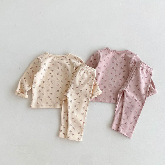 New Baby Cotton Pajamas Set Girls Long Sleeve Tops + Pants 2pcs Suit