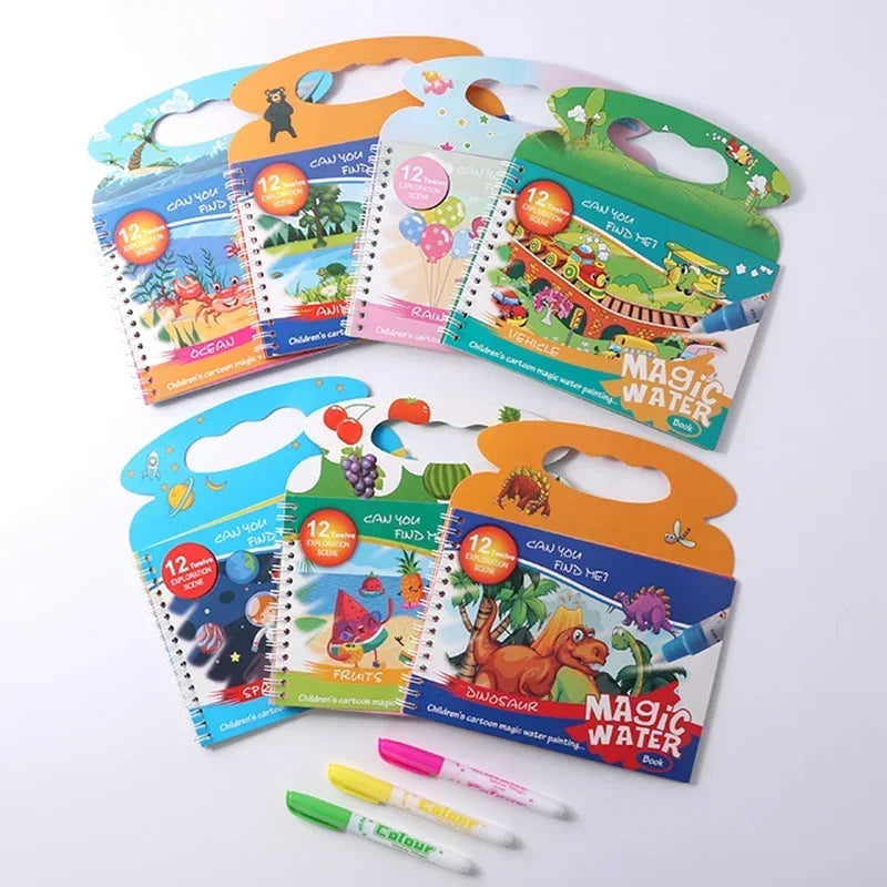 Water Painting Book Toddler Early Education Toys Reusable Magic Drawing Coloring Book