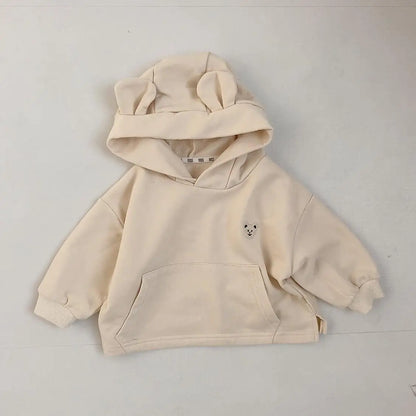 Baby Boy Bear Hooded Sweatshirt Toddler Girls Cotton Clothes Embroidery Tops