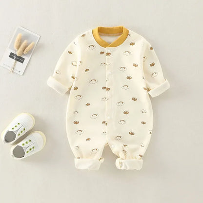 Baby Bodysuit Cotton Print Long Sleeve Boys and Girls Infant Comfort Creeper