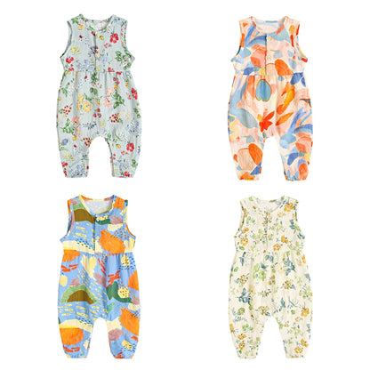 Newborn Girls Jumpsuits Floral Infants Girls Rompers Summer Sleeveless Casual