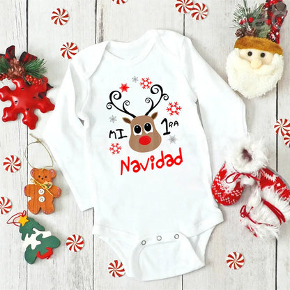 My First Christmas Spanish Printed Newborn Bodysuit