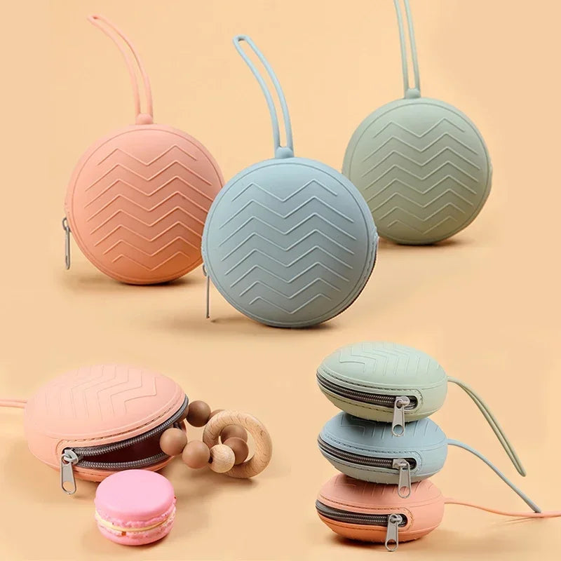 Silicone Zipper Pacifier Box Baby Travel Portable Soother box Food Grade Nipple Case