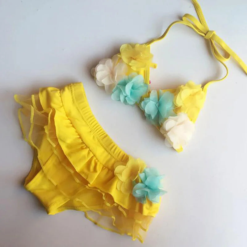 New children's swimsuit cute flower baby swimsuit for girls