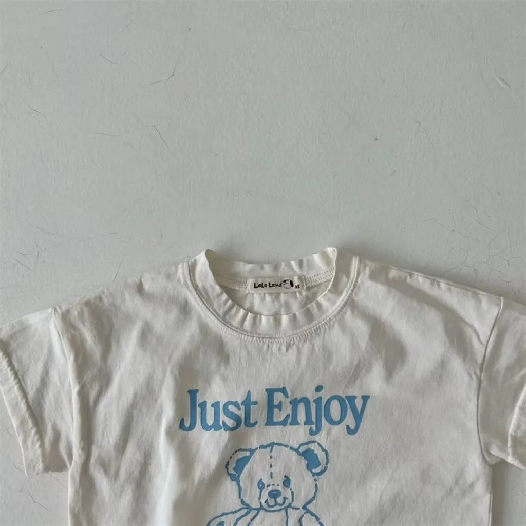 Baby Casual Cartoon T-shirt Girls Loose High Quality Bottoming Shirt For Kids