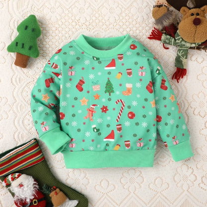 Toddler Christmas Sweatshirts Casual Long Sleeve Cartoon/Snowflake/Panda Print