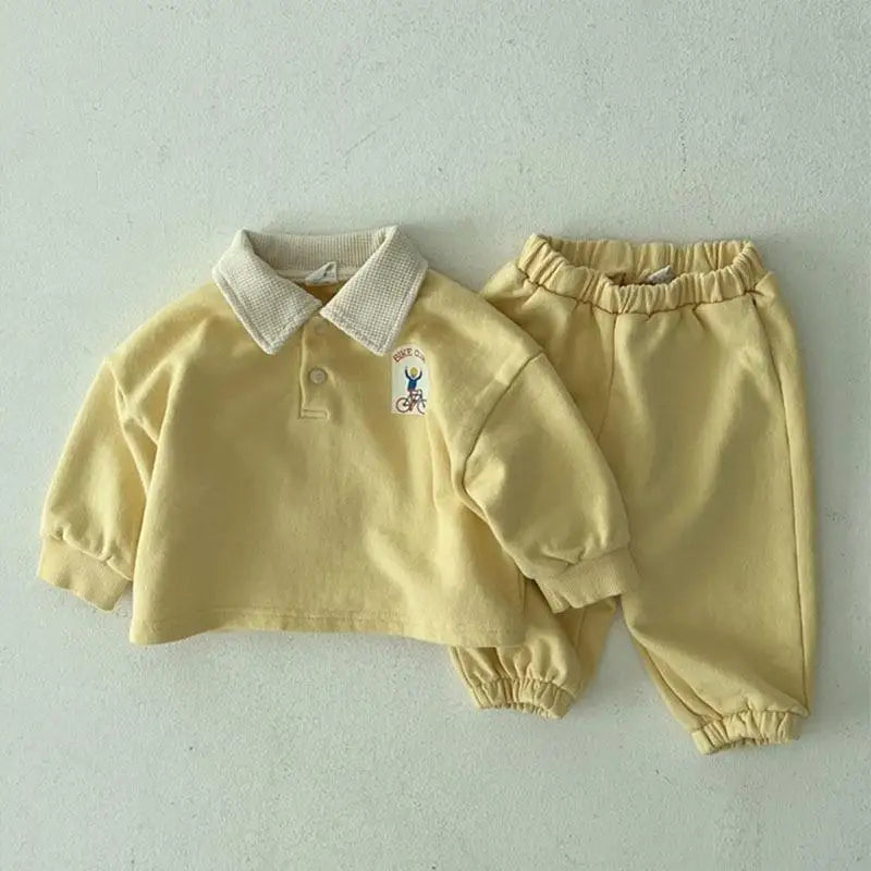 Baby Clothes Set Solid Children Sweatshirt+Trousers 2pcs Pants Suit