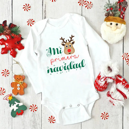 My First Christmas Spanish Printed Newborn Bodysuit