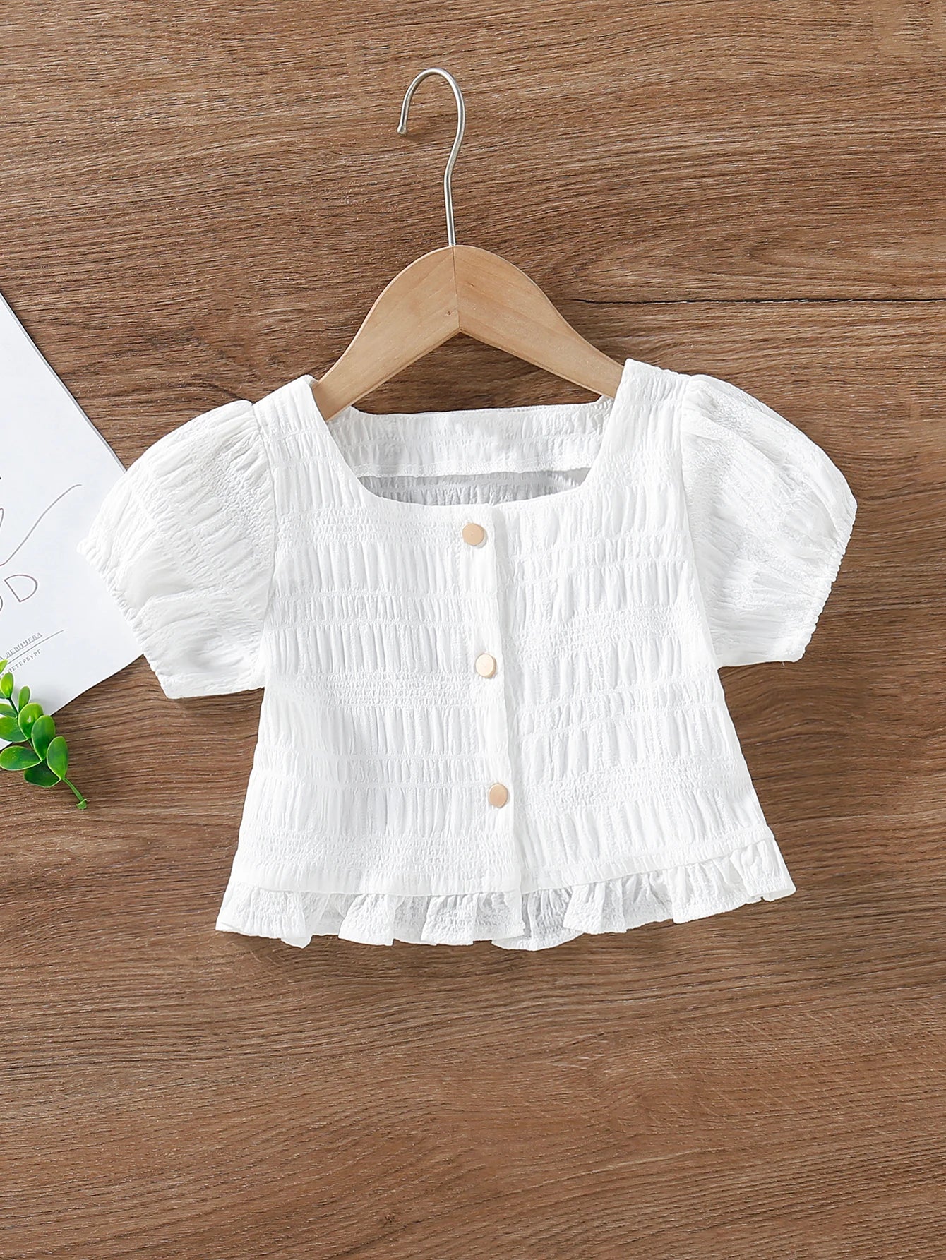 Bubble Sleeves Sweet And Cute Lace Short Sleeve Shirt For Girls