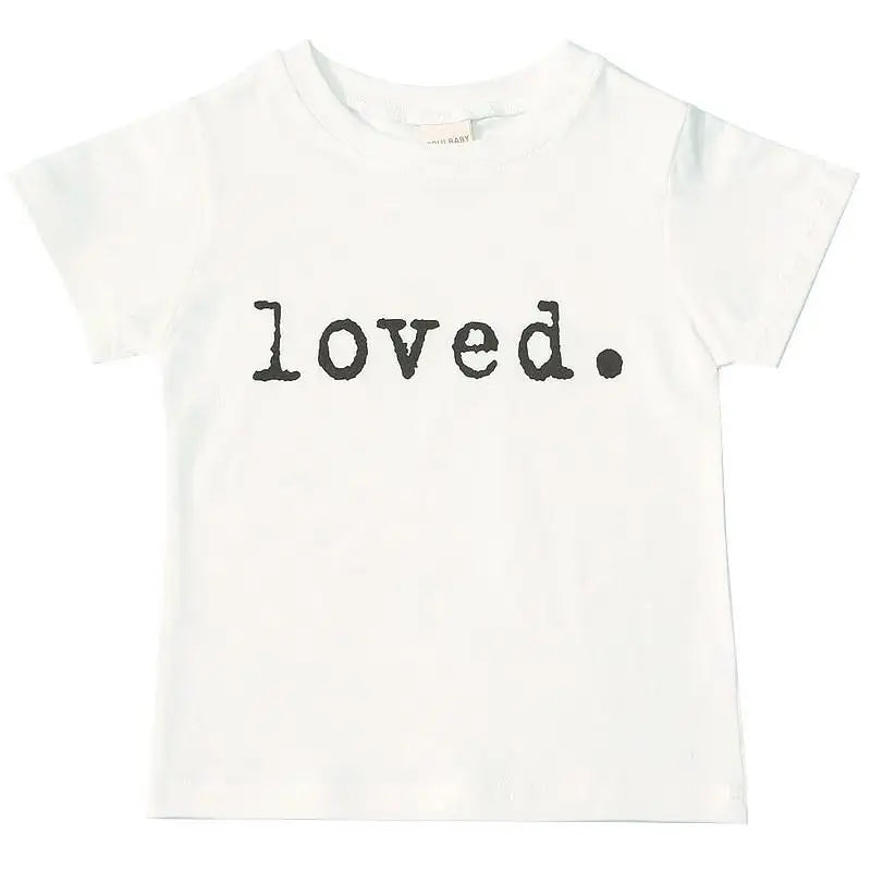 Girls Boy White T Shirt Fashion Print Kids Short Sleeve T-shirt Funny Letters Tops