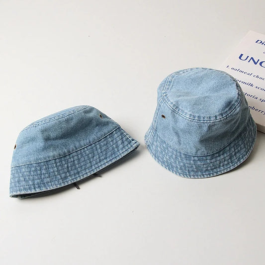 Baby Bucket Hats Cotton Washed Denim Children Cool Cap For Girl Boys