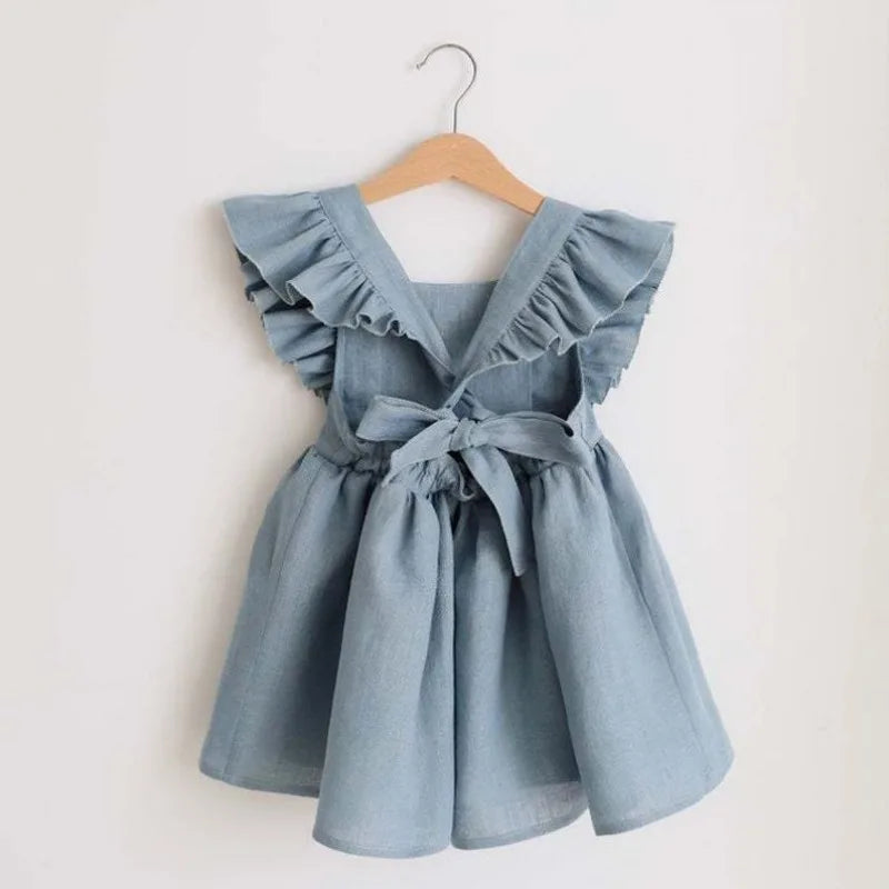 Toddler Girl Dress Cotton Ruffles Infant Clothes