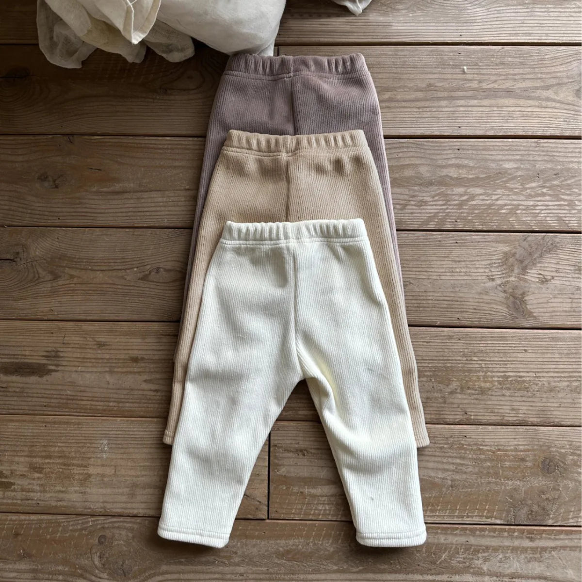 New Baby Plus Velvet Thick Leggings Solid Infant Boy Girl Ribbed Trousers